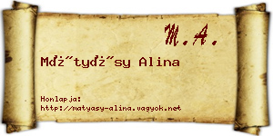 Mátyásy Alina névjegykártya